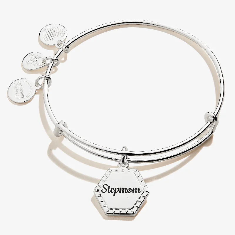 delicate pearl bracelet Stepmom, 'You're In My Heart Forever' Charm Bangle