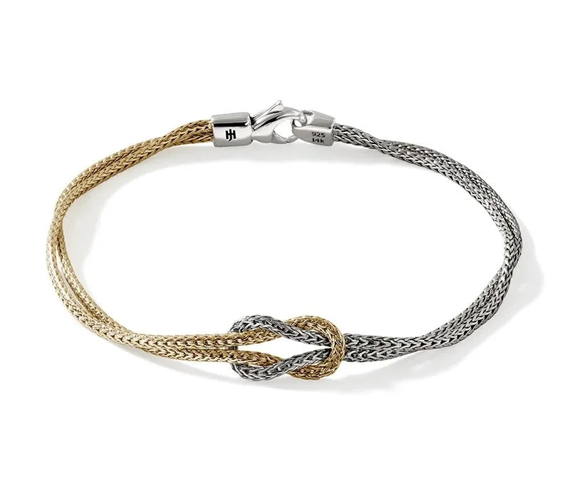 Sterling/14K Yellow Love Knot Bracelet