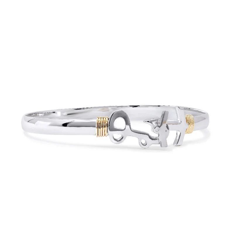 Sterling/14K Yellow & White PI Polished Bracelet