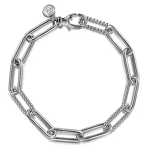 minimalist clover charm bracelet Sterling Bujukan Link Chain Bracelet