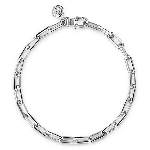 modern geometric drop earrings STERLING FANCY LINK BRACELET 7 INCH