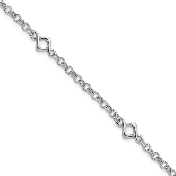 infinity heart necklace personalized Sterling Fancy Link Bracelet