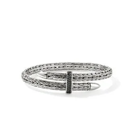 Sterling Silver Black Sapphire Spear Collection Bracelet