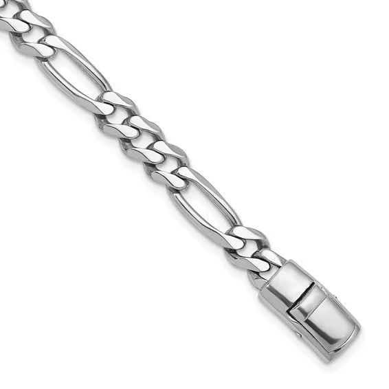 Sterling Silver Figaro Bracelet Size 8