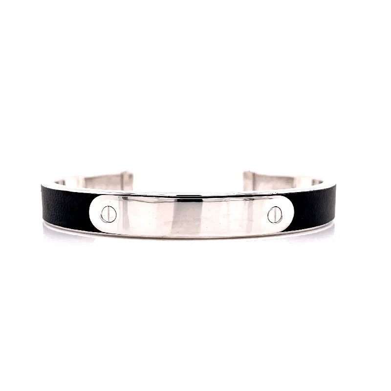 emerald-cut aquamarine necklace STERLING SILVER LEATHER ID BRACELET