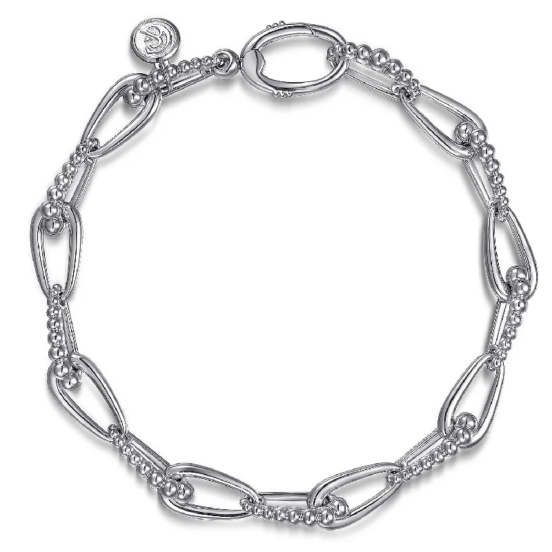 Sterling Silver Link Chain Bracelet Size 7.5