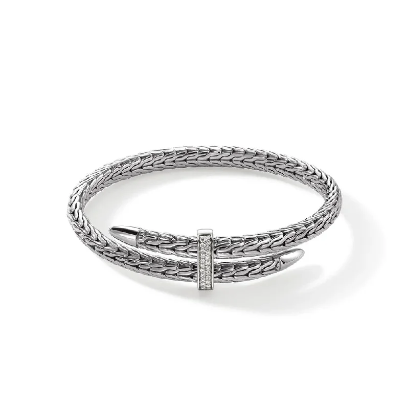 Sterling Silver Natural Diamond Spear Collection Bracelet