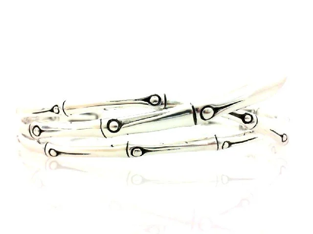 Sterling Silver White Bamboo Collection Bracelet Size 7