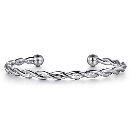 raw crystal cuff bracelet STERLING TWISTED CUFF BRACELET