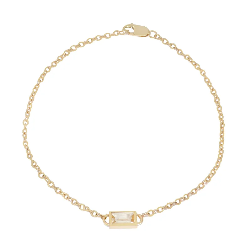 Topaz Baguette Cable Bracelet