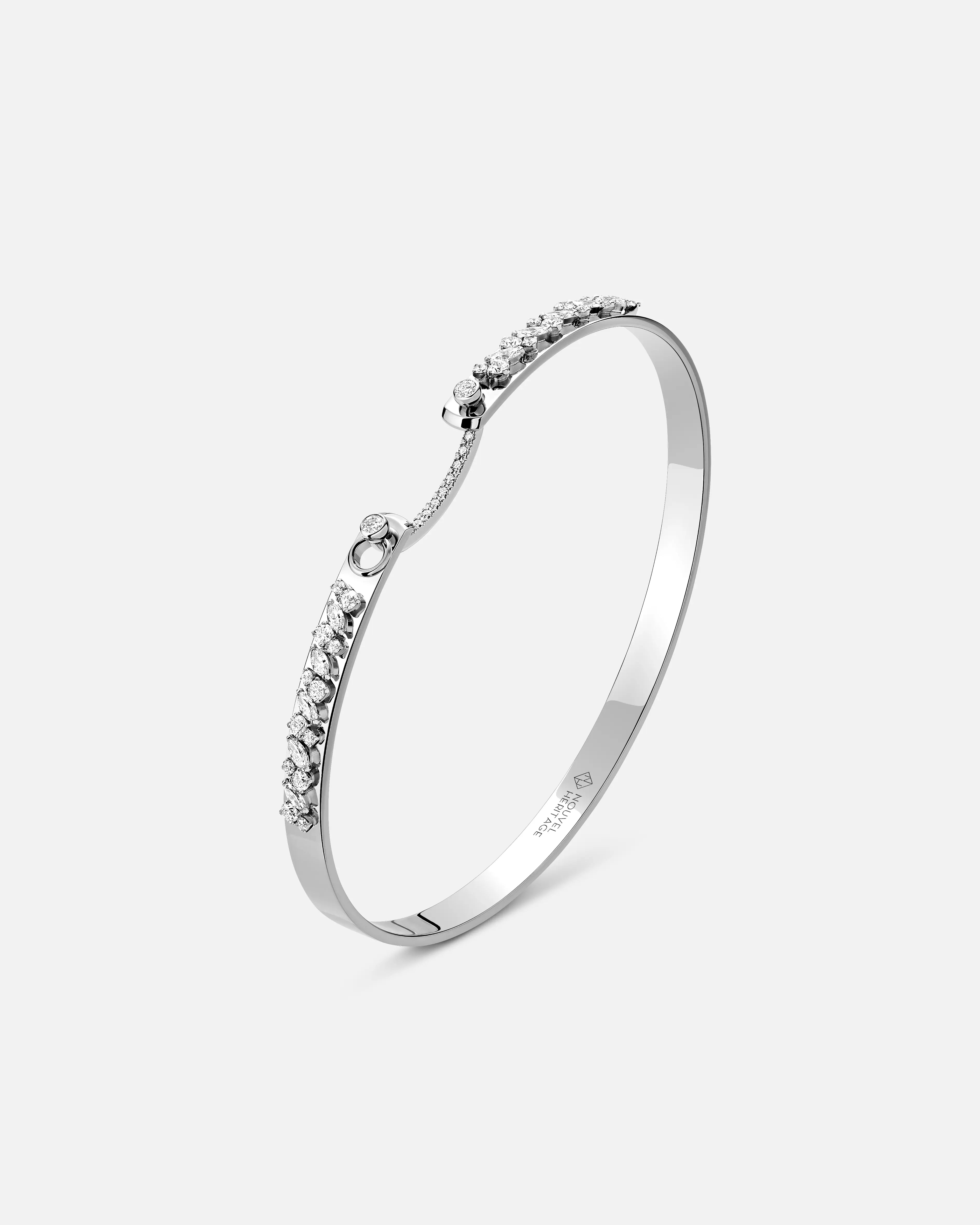 handcrafted gemstone toe ring Under the Stars Mood Bangle in White Gold