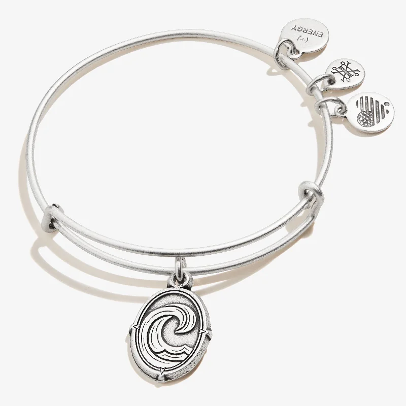 simple crystal pendant necklace Wave Charm Bangle, 'Roll with the 'Tides'