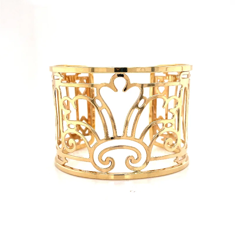 minimal gold ring stack WIDE CUFF BRACELET