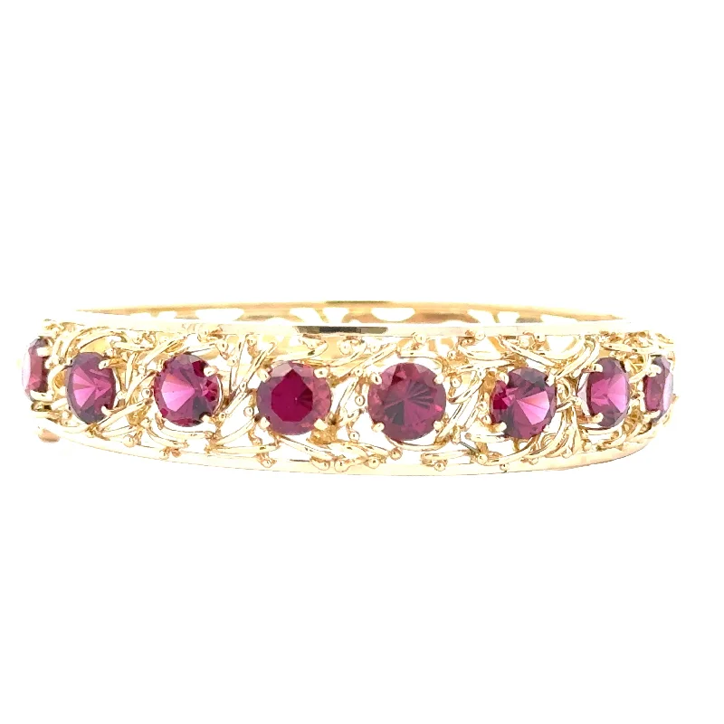 black pearl earrings classic Yellow Gold Garnet Bangle Bracelet