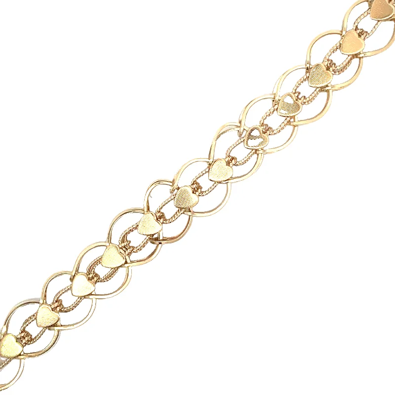 adjustable braided rope ring YELLOW GOLD HEART BRACELET