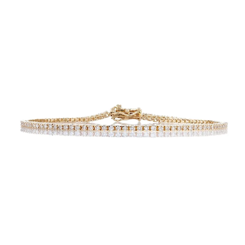 Yellow Gold One Carat Diamond Tennis Bracelet