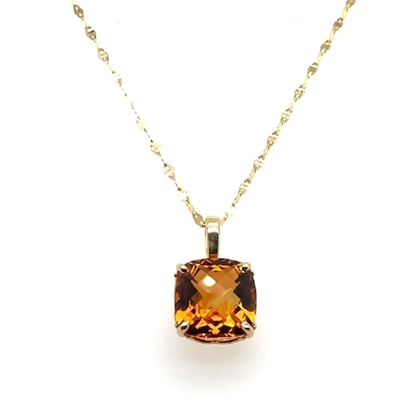 1.96 ct Beautiful Checker Top Citrine Set 14k Yellow pendant Regard Jewelry Austin, Texas