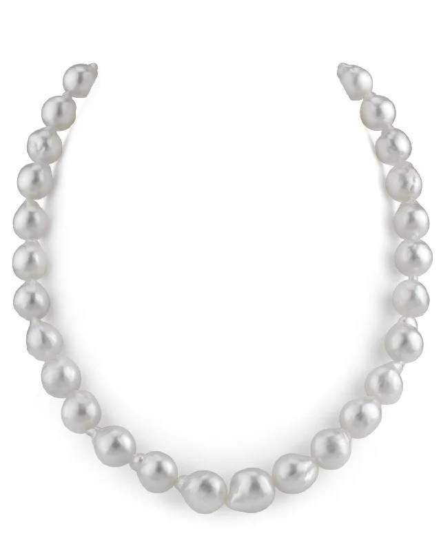 cubic zirconia eternity necklace White South Sea Baroque Pearl Necklace, 10.0-11.5mm