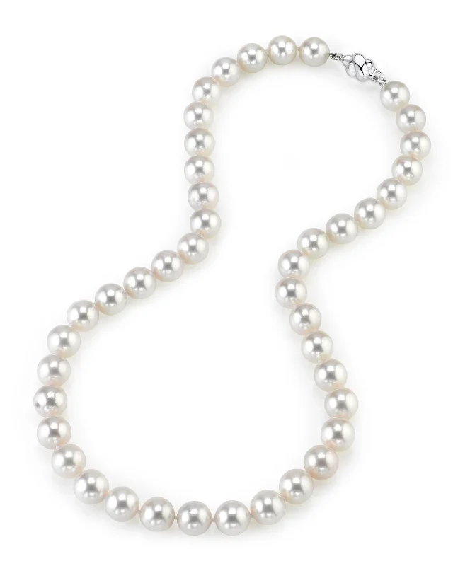emerald-cut ruby eternity ring White Japanese Akoya Pearl Necklace, 10.0-10.5mm - AAA Quality