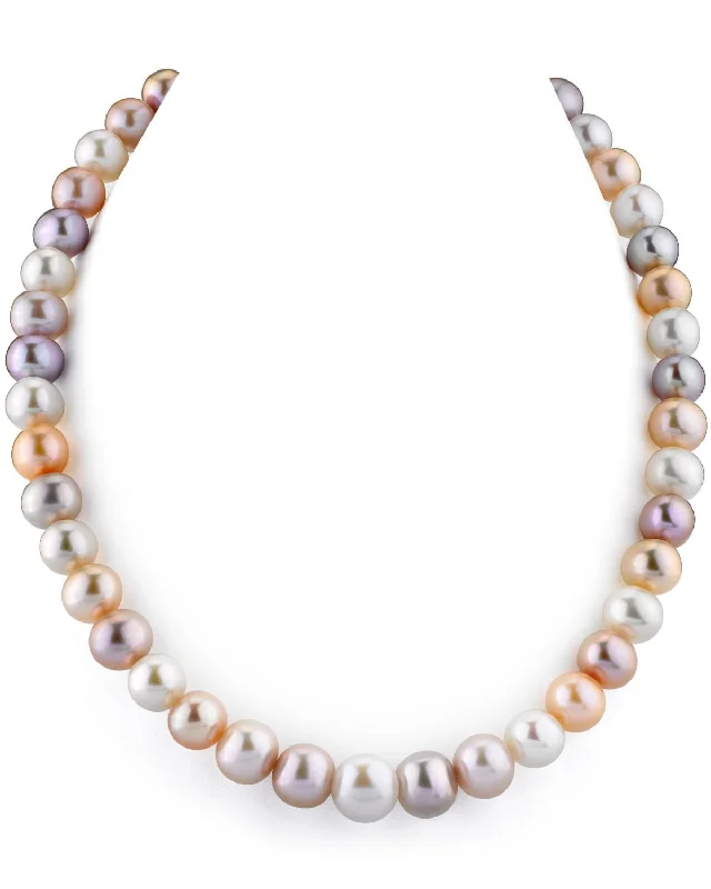 genuine amber pendant necklace 9.5-10.5mm Multicolor Freshwater Pearl Necklace - AAA Quality