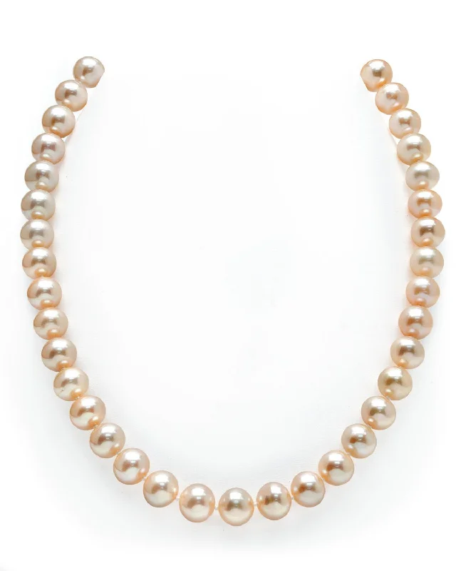 vintage marcasite brooch floral 9.5-10.5mm Peach Freshwater Pearl Necklace - AAAA Quality