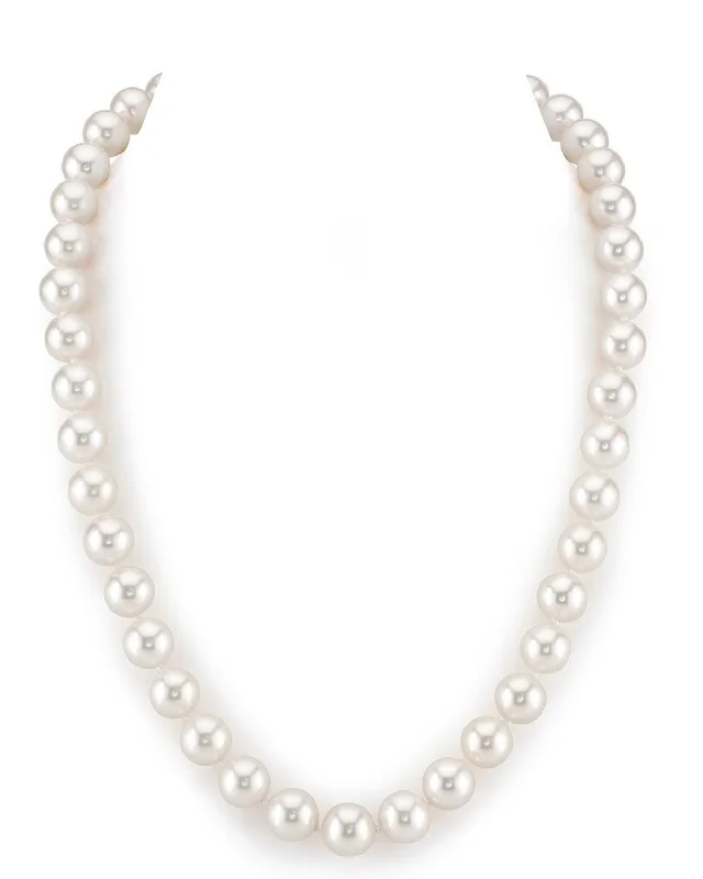 oval blue sapphire ring 9.5-10.5mm White Freshwater Pearl Necklace- AAAA Quality