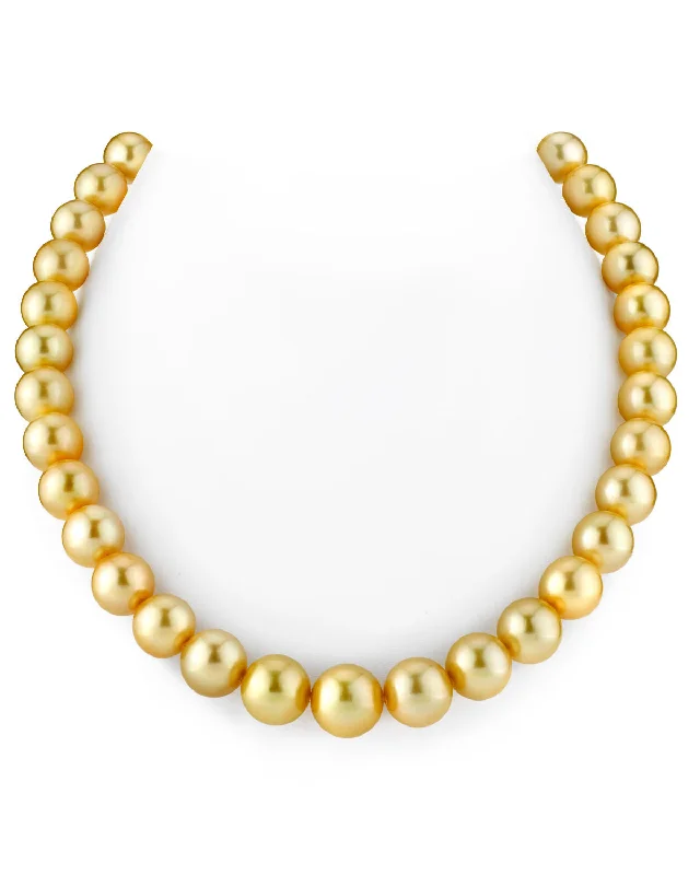thin gold wedding band women Golden South Sea Pearl Necklace, 10.0-12.0mm - AAA/Gem Quality