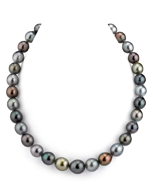classic diamond solitaire necklace Multi-Color Drop-Shape Tahitian Pearl Necklace, 10.0-12.0mm - AAAA Quality