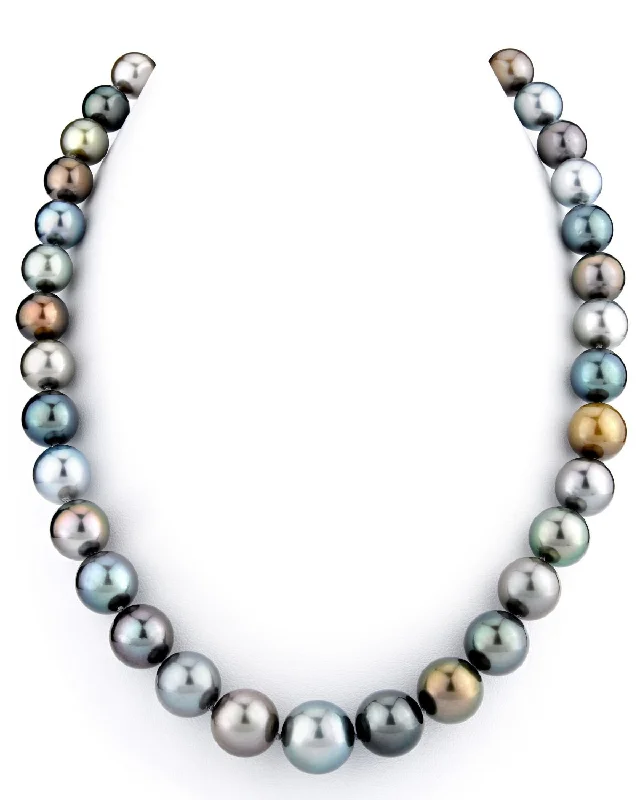 celestial star earrings stud Silvery Multi-Color Tahitian Pearl Necklace, 10.0-12.0mm - AAAA Quality