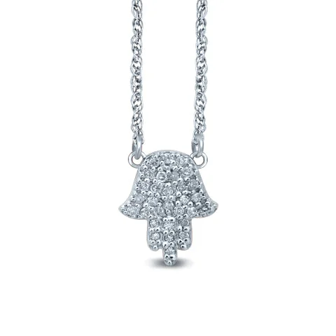 handmade antique silver bangle 10K 0.10CT Diamond NECKLACE