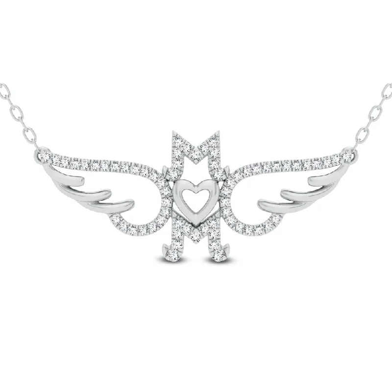 silver rope chain men 10K 0.16ct Diamond Pendant