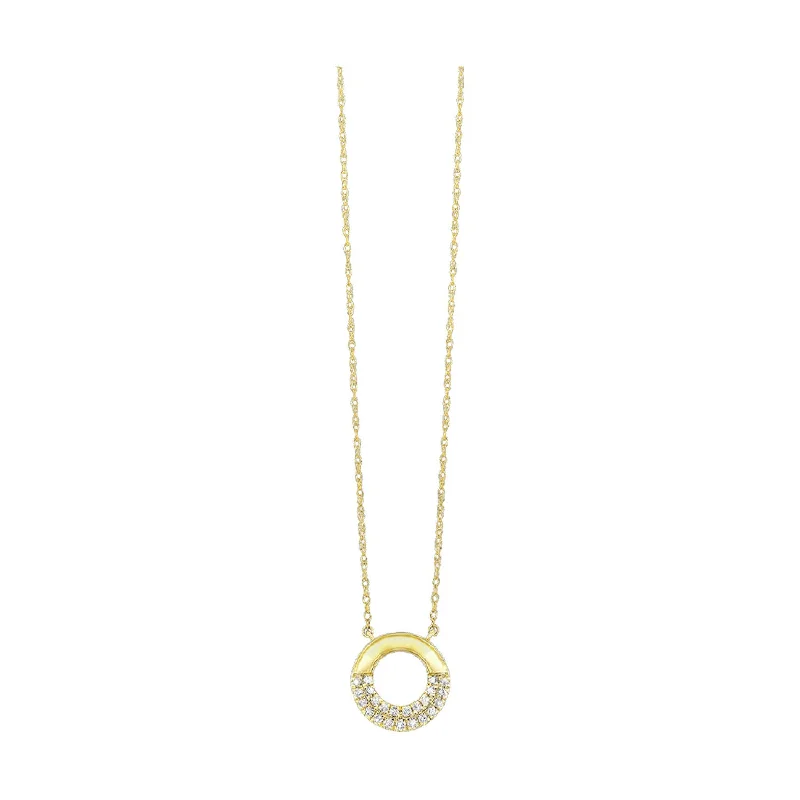 celestial meteor shower earrings 10K Yellow Gold Circle Diamond Pendant 1/6 CTW