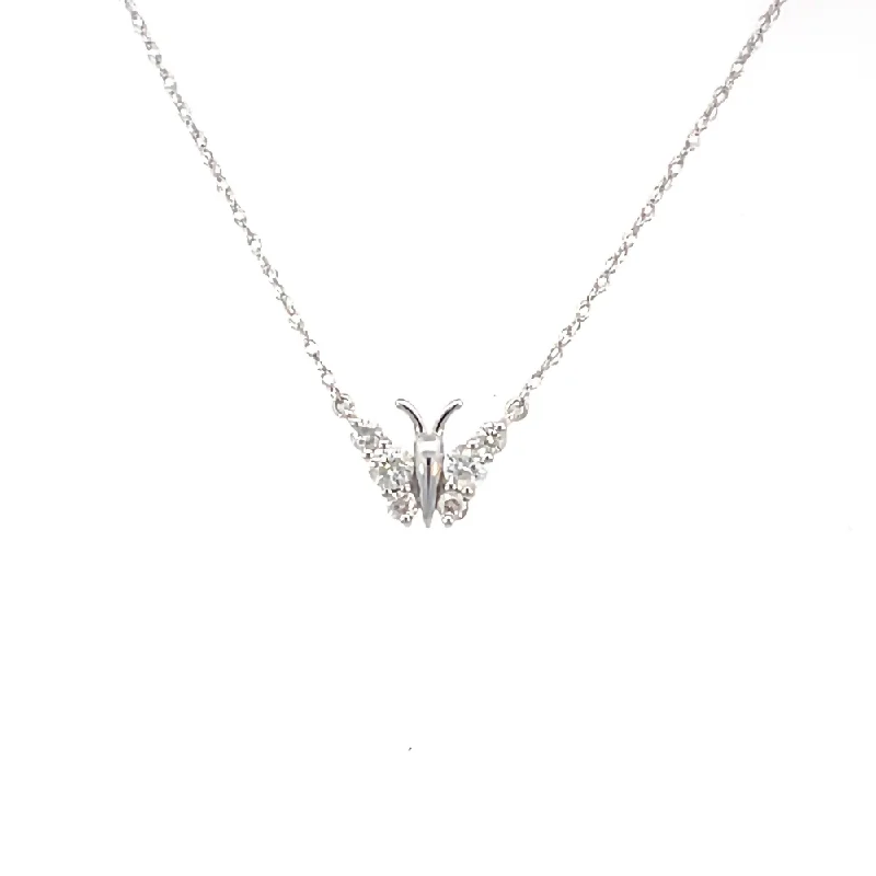 unique zodiac constellation necklace 10KW Diamond Butterfly Pendant | Fernbaugh's Jewelers