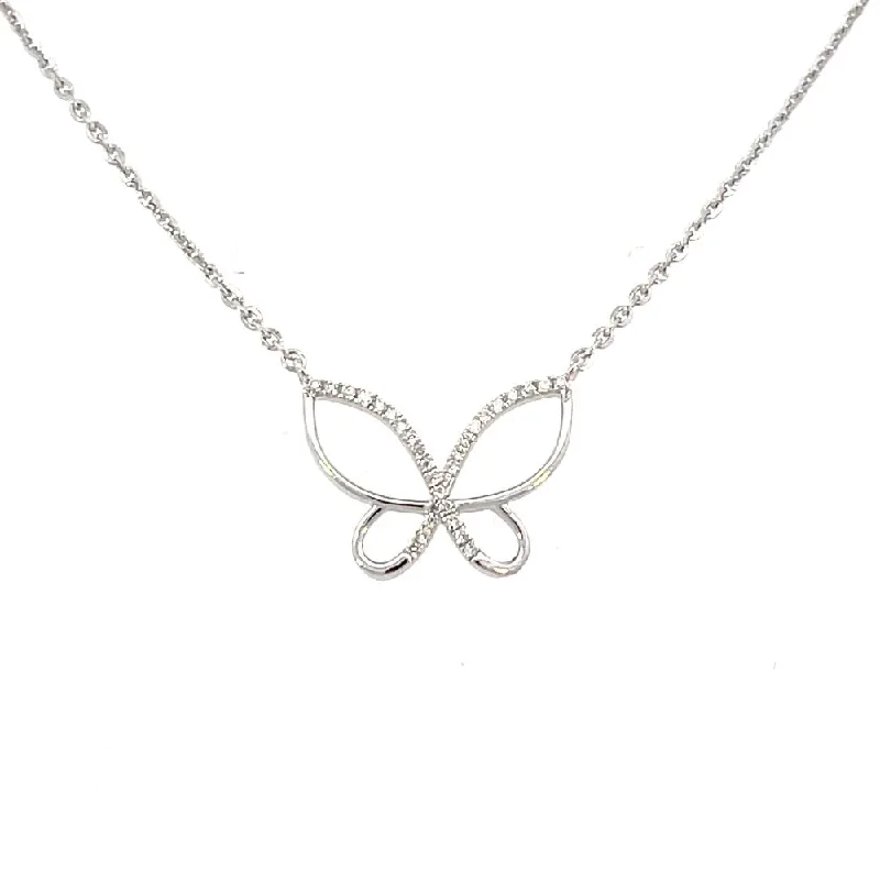 bold gothic skull necklace Flourish by Fernbaugh's 10KW Lab Grown Diamond Butterfly Pendant