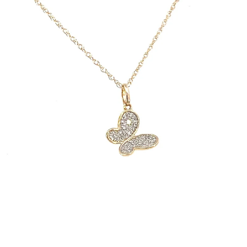 rose gold infinity bracelet 10KY Gold and Diamond Petite Butterfly Pendant | Fernbaugh's Jewelers