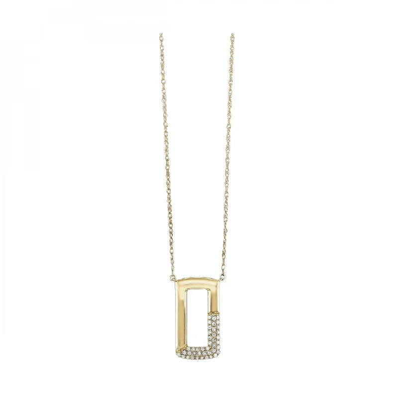 adjustable charm necklace 10KY Rectangular Shaped Diamond Pendant 1/8 CTW