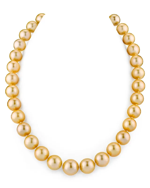 handcrafted braided silver bracelet 11-13mm Golden South Sea Pearl Necklace - AAAA Quality