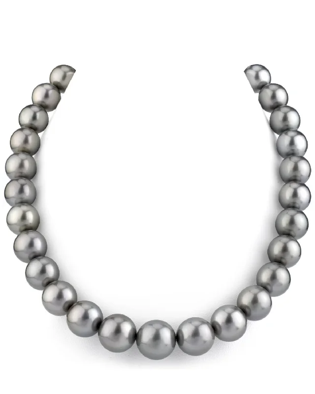 luxury diamond eternity ring 11-13mm Silver Tahitian South Sea Pearl Necklace - AAAA Quality