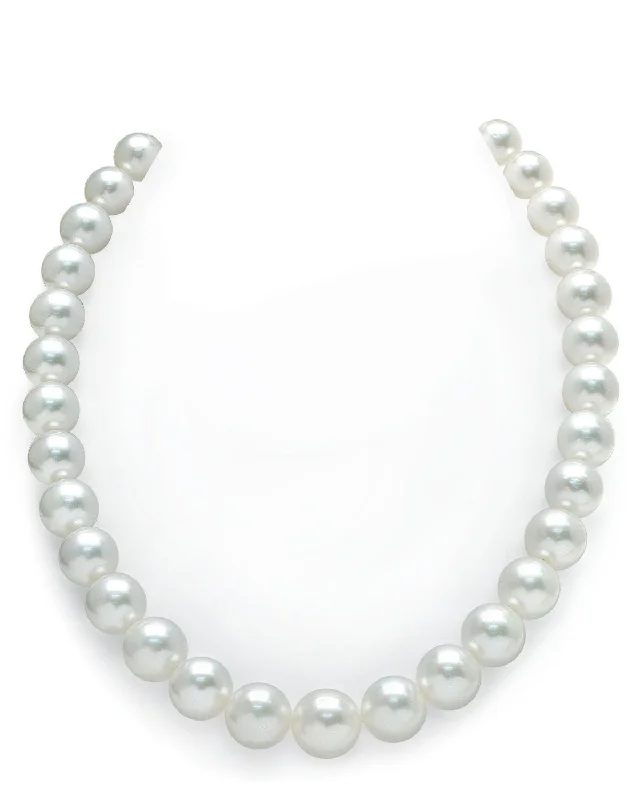 diamond halo pendant necklace 11-14mm White South Sea Pearl Necklace - AAA Quality