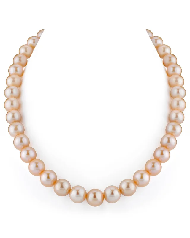 handmade clay bead earrings 11.5-12.5mm Peach Freshwater Pearl Necklace - AAA Quality