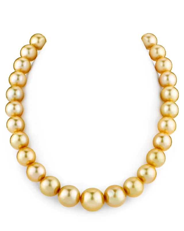 bold statement ring chunky Golden South Sea True Round Pearl Necklace, 12.0-14.0mm - AAA/GEM Quality