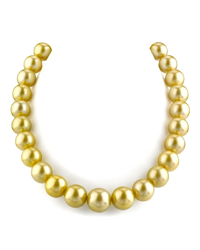 heart pendant necklace gold Golden South Sea Pearl Necklace, 13.0-15.0mm - AAA Quality