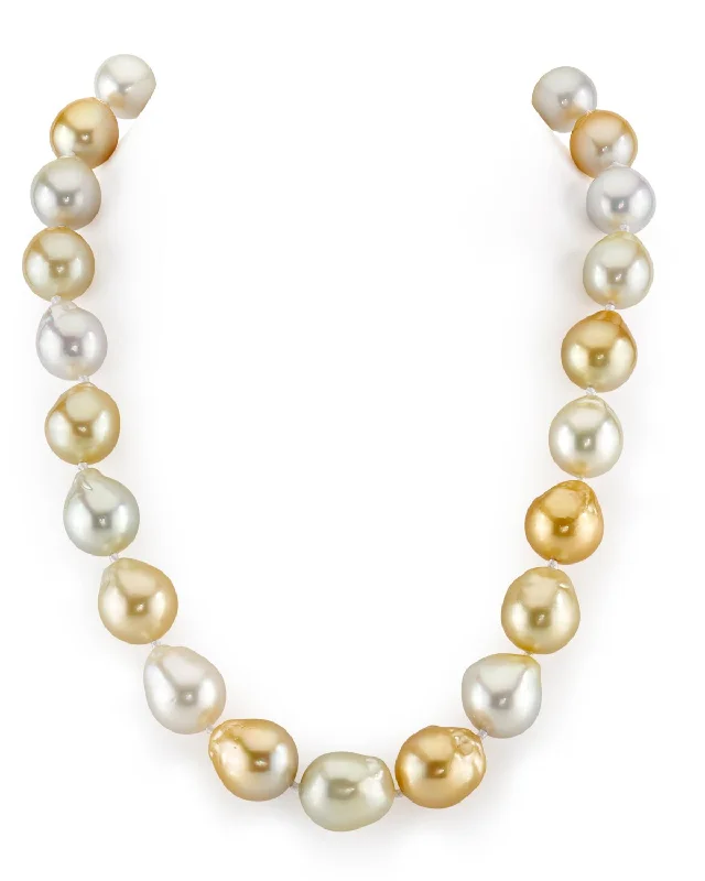 silver moon phase pendant Multicolor South Sea Baroque Pearl Necklace, 13.0-15.0mm