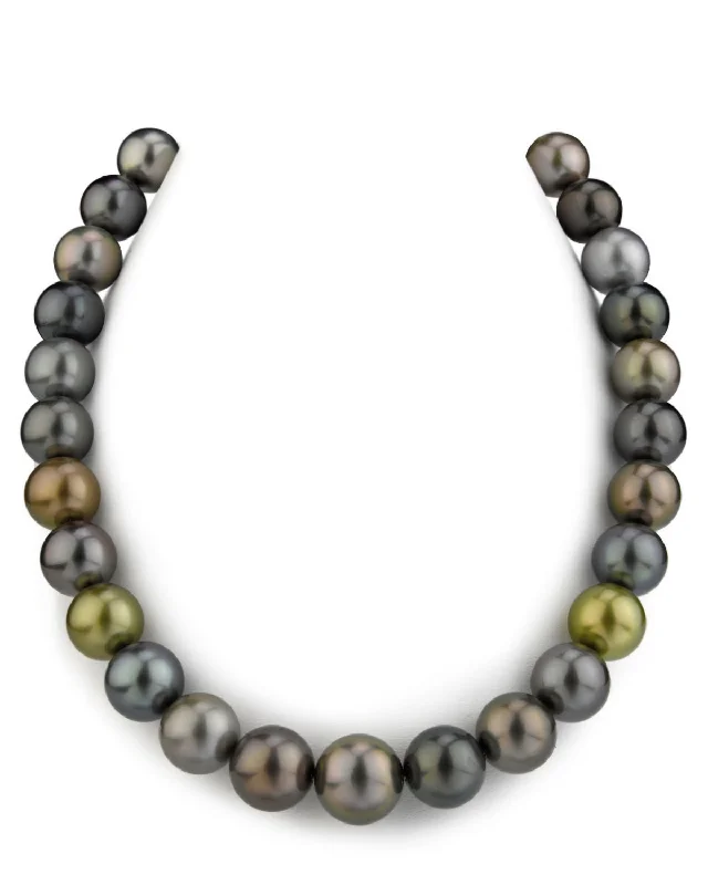 zodiac constellation bracelet silver Multi-Color Tahitian True Round Pearl Necklace 13.0-15.0mm - AAAA Quality