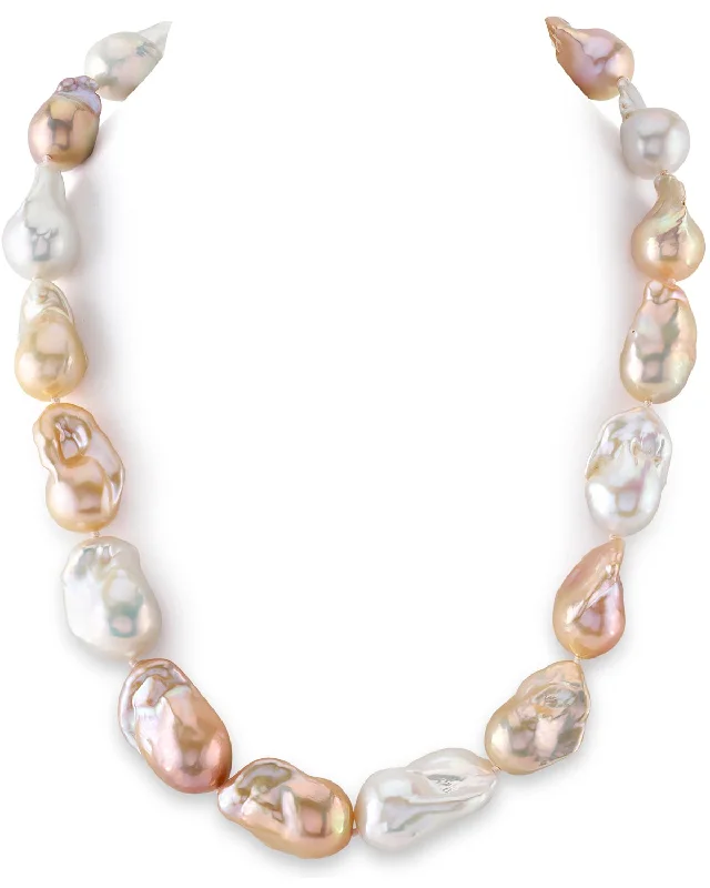 gold-plated snake chain bracelet 13-16mm Freshwater Multicolor Baroque Pearl Necklace - AAA Quality