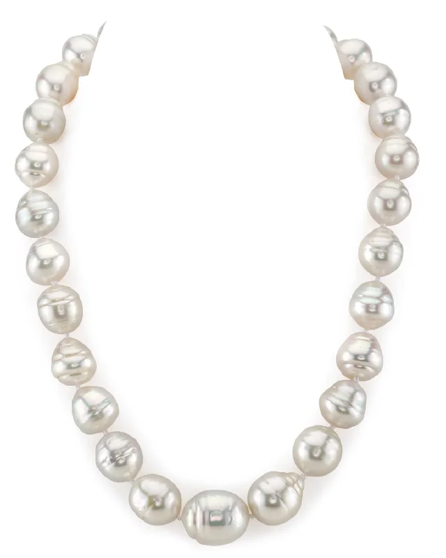 rose gold cubic zirconia earrings White South Sea Baroque Pearl Necklace, 13.0-17.0mm