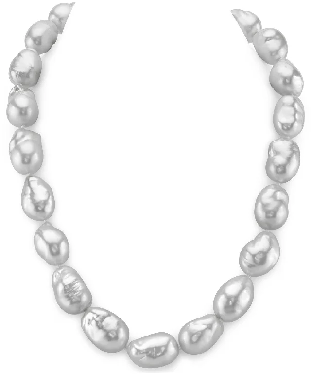 pearl and silver bracelet White South Sea Baroque Pearl Necklace, 14.0-15.0mm