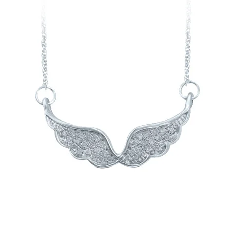 elegant art deco necklace 14K 0.10CT Diamond Pendant WITH CHAIN
