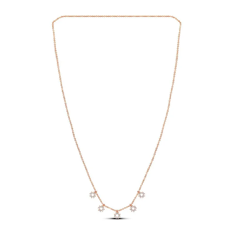 celestial crescent moon bracelet 14K 0.28CT Diamond Necklace