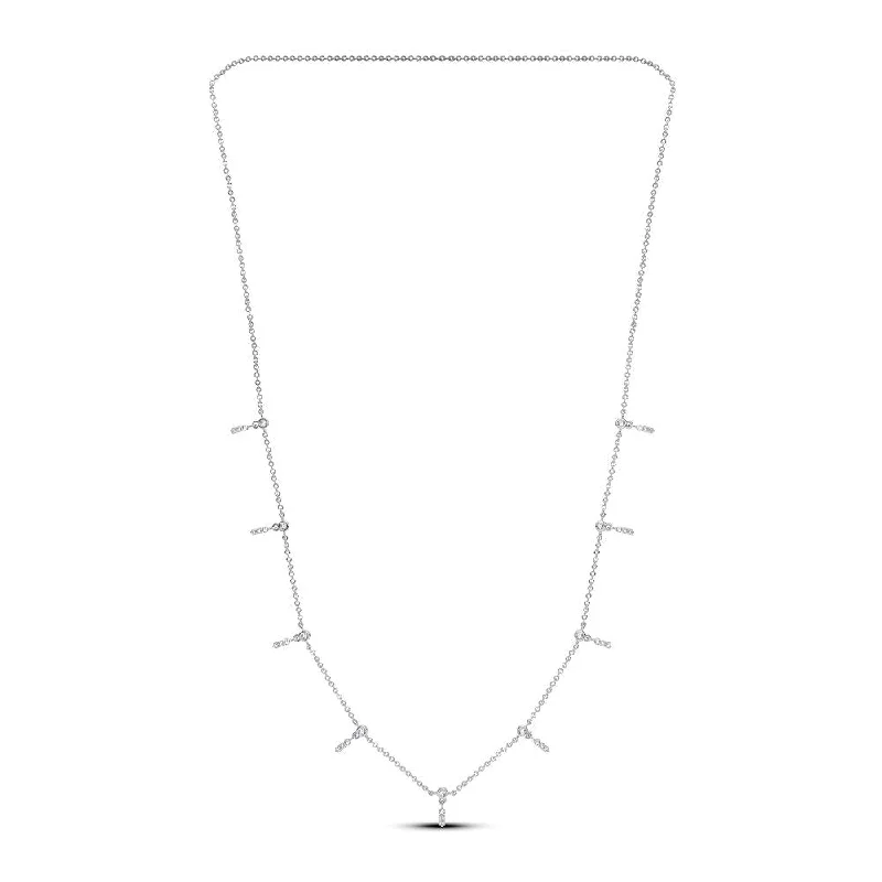 minimalist disc pendant necklace 14K 0.42CT Diamond Necklace